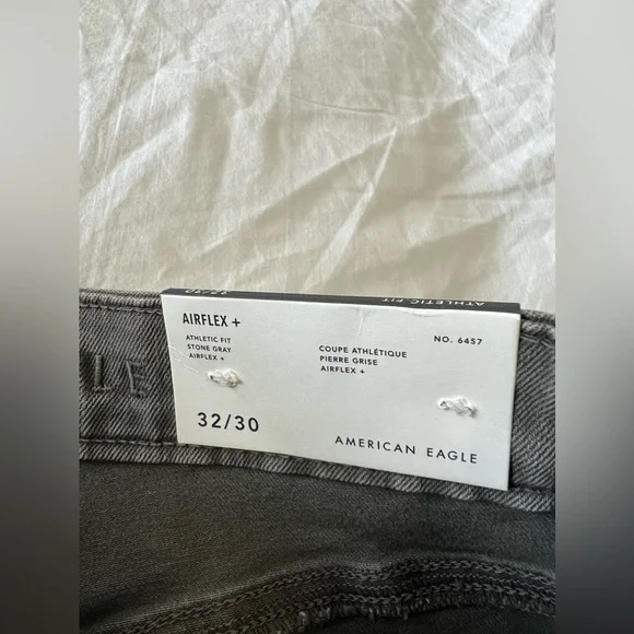 American Eagle Mens 33x27 Jeans Airflex + Athletic Fit Stone Gray NWT - Picture 3 of 10